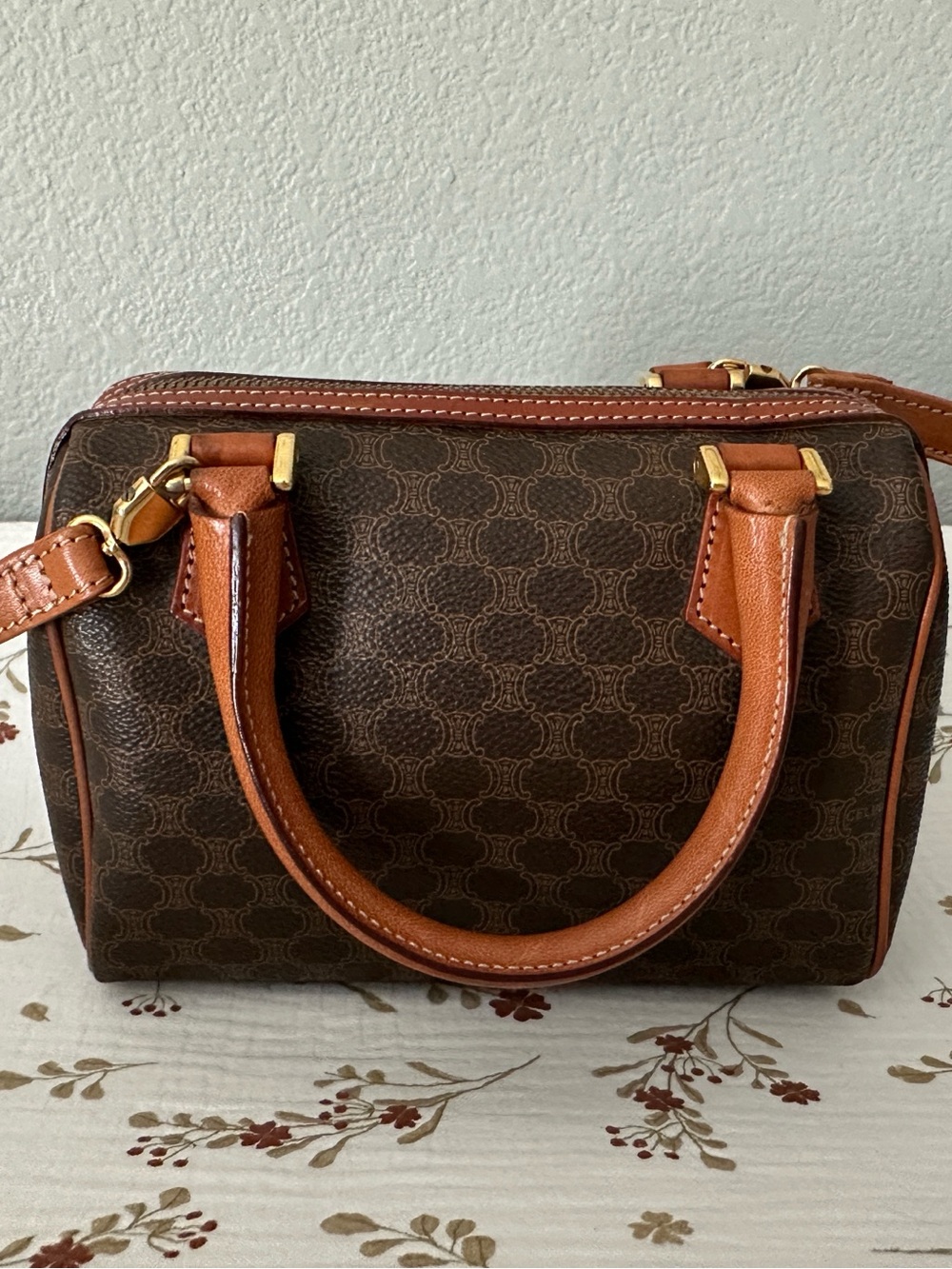 Celine vintage macadam mini boston bag